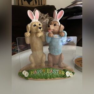 Retriever dogs statue Easter photo frame